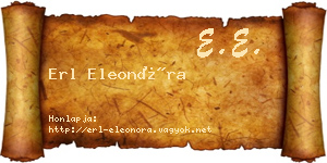 Erl Eleonóra névjegykártya